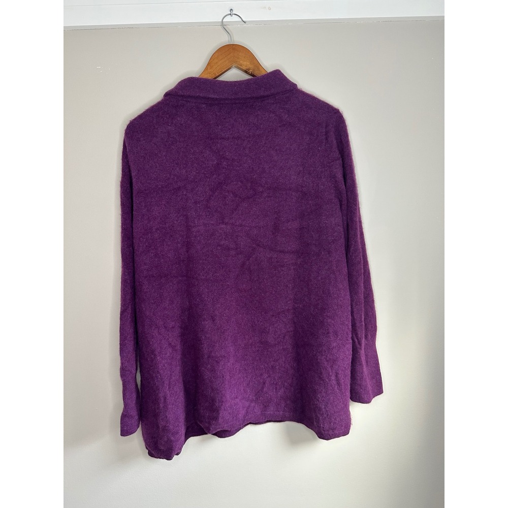 Talbots Pure Cashmere Sweater Women 2X Purple EUC Mock Neck Soft Luxury Pullover - Picture 7 of 7